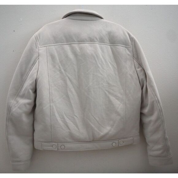 Alo W4380R Men's Sz M Bone/Beige French Terry Ease Trucker Jacket - Picture 2 of 11